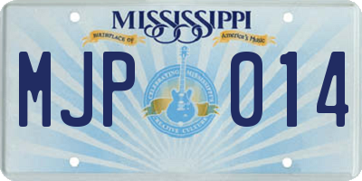 MS license plate MJP014
