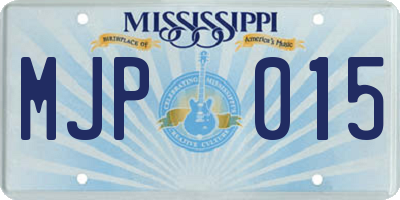 MS license plate MJP015
