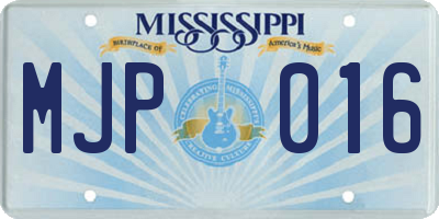 MS license plate MJP016
