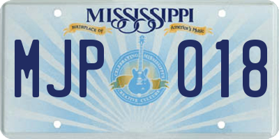 MS license plate MJP018