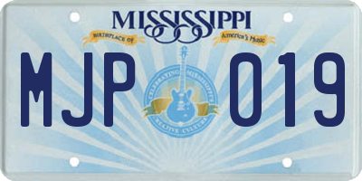 MS license plate MJP019