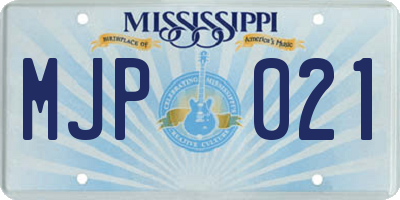 MS license plate MJP021