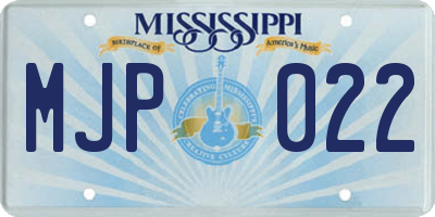 MS license plate MJP022