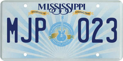 MS license plate MJP023