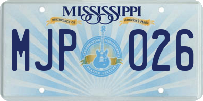 MS license plate MJP026