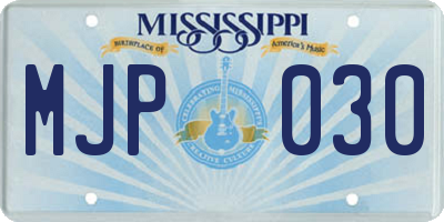 MS license plate MJP030