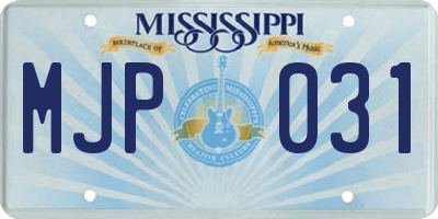 MS license plate MJP031