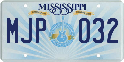 MS license plate MJP032