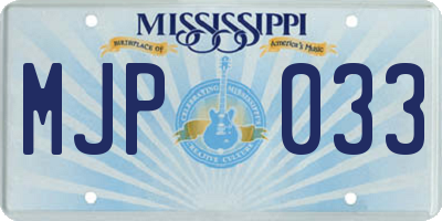MS license plate MJP033