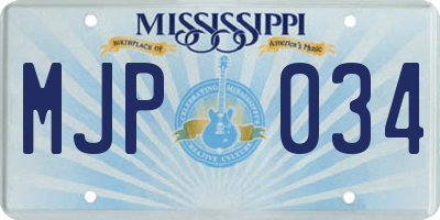 MS license plate MJP034