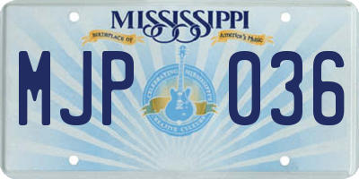 MS license plate MJP036