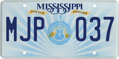MS license plate MJP037