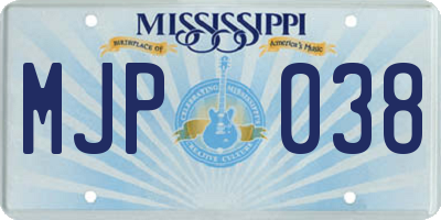 MS license plate MJP038