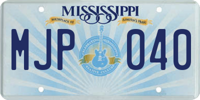 MS license plate MJP040