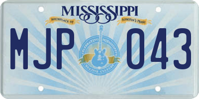 MS license plate MJP043