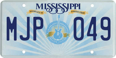 MS license plate MJP049