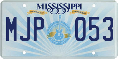 MS license plate MJP053
