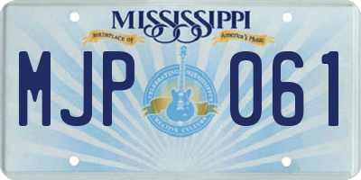 MS license plate MJP061