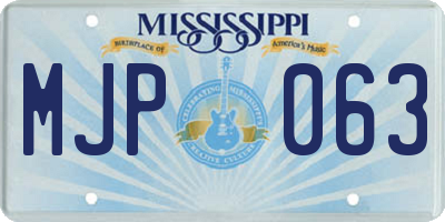 MS license plate MJP063