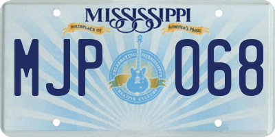 MS license plate MJP068