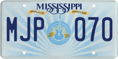MS license plate MJP070