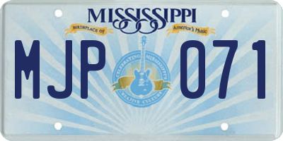 MS license plate MJP071