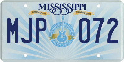 MS license plate MJP072