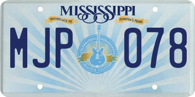 MS license plate MJP078