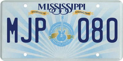 MS license plate MJP080