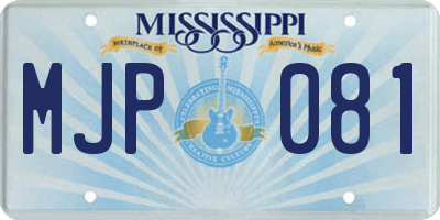 MS license plate MJP081