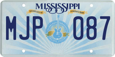 MS license plate MJP087