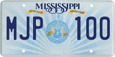 MS license plate MJP100