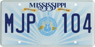 MS license plate MJP104
