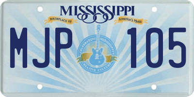 MS license plate MJP105