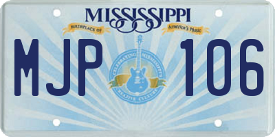 MS license plate MJP106