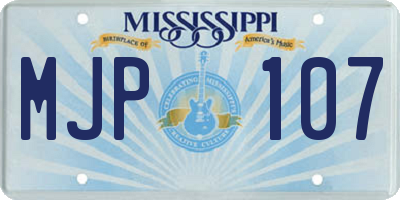 MS license plate MJP107
