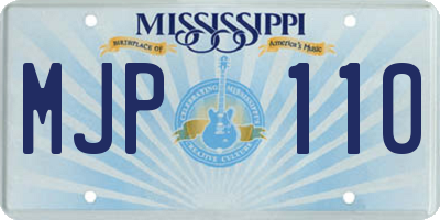 MS license plate MJP110
