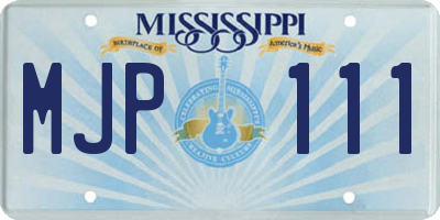 MS license plate MJP111
