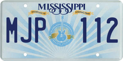 MS license plate MJP112