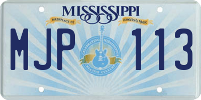 MS license plate MJP113