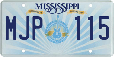 MS license plate MJP115