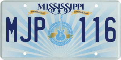 MS license plate MJP116