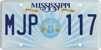 MS license plate MJP117