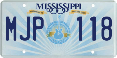 MS license plate MJP118