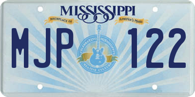 MS license plate MJP122
