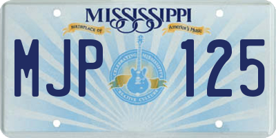 MS license plate MJP125