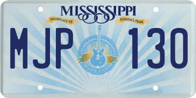 MS license plate MJP130
