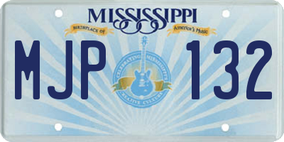 MS license plate MJP132