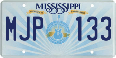MS license plate MJP133