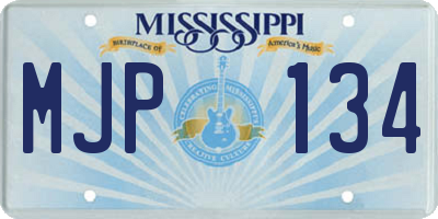 MS license plate MJP134